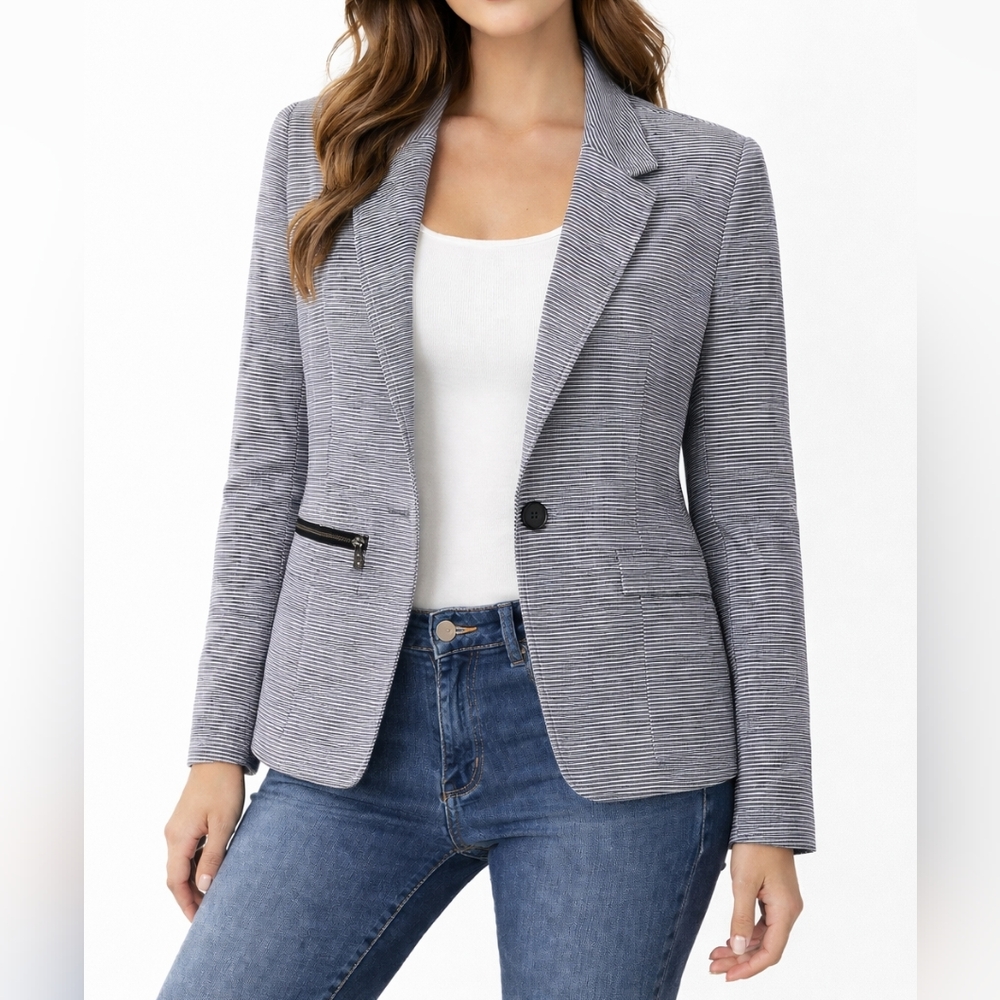 Reitmans Gray Blazer Work Office Career Jacket Tailored Size 7